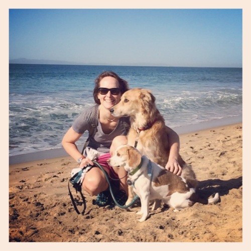 dr. laura wilson with her pooches, bailey and talulah